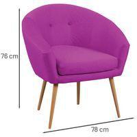 Fauteuil accueil en tissu Armand coloris Fuschia thumbnail image 4