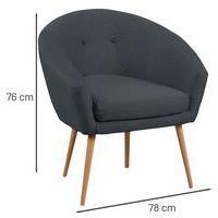 Fauteuil accueil en tissu Armand coloris Anthracite thumbnail image 2