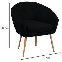 Fauteuil accueil en tissu Armand coloris Noir thumbnail image 4