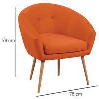 Fauteuil accueil en tissu Armand coloris Orange thumbnail image 2