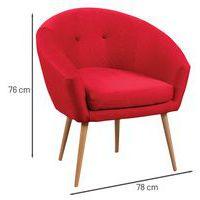 Fauteuil accueil en tissu Armand coloris Rouge thumbnail image 4