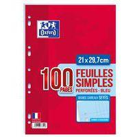 Feuillet recharge classeurs 100 pages A4 seyes 80g  - Bleu (Etui de 50) - Image principale