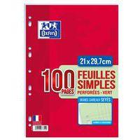 Feuillet recharge classeurs 100 pages A4 seyes 80g  - Vert (Etui de 50) - Image principale