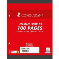 Feuillet recharge classeurs 100 pages 80g 17x22 cm seyes  - blanc (Etui de 50) - Image principale