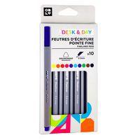 Etui 10 feutres d'écriture extra fine 0,4 mm assortis - Image principale