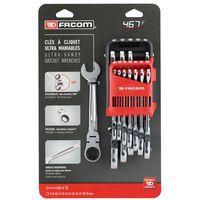 Jeu de 12 clés mixtes à cliquet articulées en étui pocket - Image principale