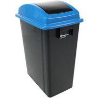 Poubelle en plastique 70% recyclé couvercle bleu - Manutan Expert - Image principale