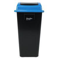 Poubelle en plastique 70% recyclé couvercle bleu - Manutan Expert - Image 3