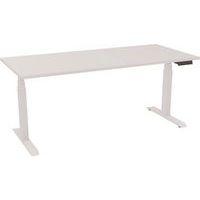 Bureau motorisé L180xP80 cm ép.25 mm blanc/blanc - Image principale