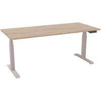 Bureau motorisé L180xP80 ép.25mm chêne Brunswick/alu - Image principale