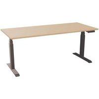 Bureau motorisé L180xP80 ép.25mm chêne clair/noir - Image principale