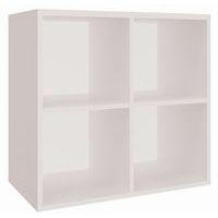 Meuble 4 cases L80,7xH75,5xP 43,2 cm blanc - Image principale