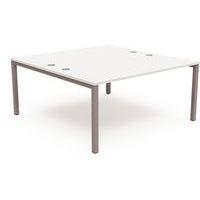 Bureau pied carré L160xP165 ép.25 mm blanc/gris alu - Image principale