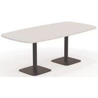 Table de réunion tonneau L200XP100 ép.25mm blanc/noir - Image principale