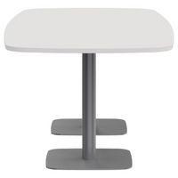 Table de réunion tonneau L200XP100 ép.25mm blanc/gris alu - Image 4