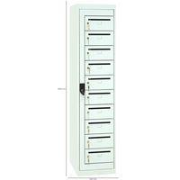 Armoire à courrier 10 cases Serrure à clé Gris clair - Image 3