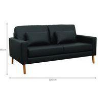 Canapé 3 places Stockolm enduit PVC noir - Image 3