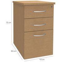 Caisson hauteur bureau Quatuor top profondeur 80 cm coloris hêtre - Image 2
