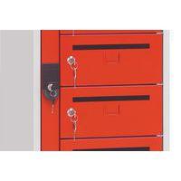 Armoire à courrier 10 cases Serrure à clé Rouge - Image 3