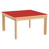 Table Lili carrée, plateau couleur, piétement bois hêtre - Image 2