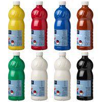 Assortiment 8 flacons 1 litre gouache lot n° 1 lefranc & bourgeois - Image 2