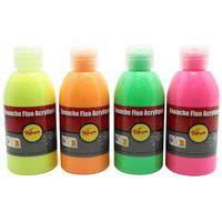 Assortiment de 4 flacons 250 ml gouache acrylique fluo Pichon - Image principale