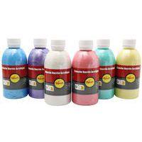 Assortiment de 6 flacons de 250 ml de  gouache acrylique nacrée pichon - Image 3