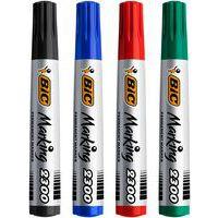 Pochette 4 marqueurs permanents pointe biseautée bic assortis - Image 2