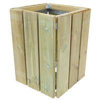 Poubelle carrée Kerguélen 50L - pin traité - Manutan Expert - Image principale