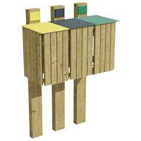 Ensemble 3 poubelles tri sélectif Fréhel 120L - pin traité - Image principale