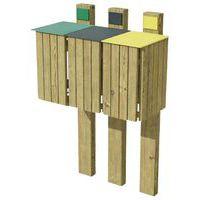 Ensemble 3 poubelles tri sélectif Fréhel 120L - pin traité - Image 4