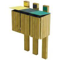 Ensemble 3 poubelles tri sélectif Fréhel 120L - pin traité - Image 3