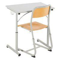 Chaise Atlas réglable appui sur table, dossier simple galbe, Rouge - Image 2