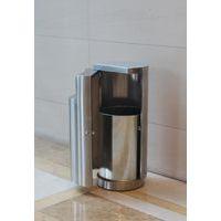 Poubelle ronde avec porte d'accès au côté inox mat - Image 2