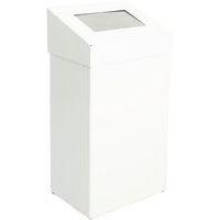 Poubelle métallique - 50 L - 38 x 68 x 25 cm Blanc - Image 2