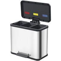 Poubelle Öko Trio Plus L 3 x 9 L - Hailo, Matériau : acier inoxydable - Image 3