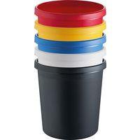 Corbeille ronde à papier en plastique - 45 L Rouge - Image 3