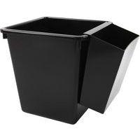 Corbeille à papier carrée - 27 L Noir - Image 5
