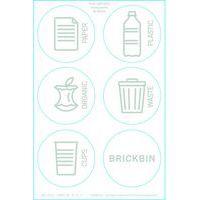 Poubelle circulaire BrickBin 65L Plastiques blanc / orange - Image 4