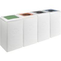 Poubelle circulaire BrickBin 65L Plastiques blanc / orange - Image 2