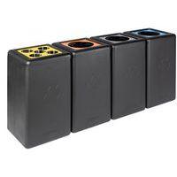 Poubelle circulaire BrickBin 65L Plastiques noir / orange - Image 4