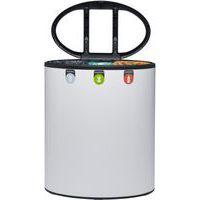 Poubelle tri sélectif Lune Binc 3flux couvercle ouvert Blanc - Image 2
