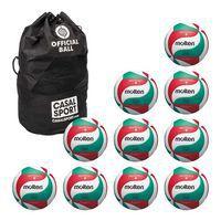 Lot de 10 ballons de volley Molten V5M5000 + sac de rangement - Image principale