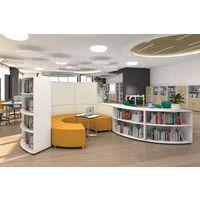 Meuble de rangement incurvé Marie avec 2 compartiments blanc-MIRPLAY School - Image 2