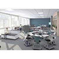 Meuble de rangement incurvé Marie avec 2 compartiments blanc-MIRPLAY School - Image 4