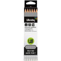 Crayon noir graphite HB embout gomme (lot de 12) - Image principale