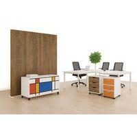 Caisson mobile Easy Office 4 tiroirs rangement corps blanc décor Zen - Image 3