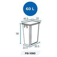 Poubelle de tri sélectif - 60 litres - grise - Image 5