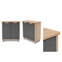 Meuble étagères Filou  avec portes sur pieds gris onyx - Image 2