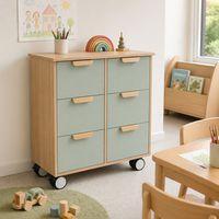 Meuble Filou 6 tiroirs sur roulettes vert opale - Image 3